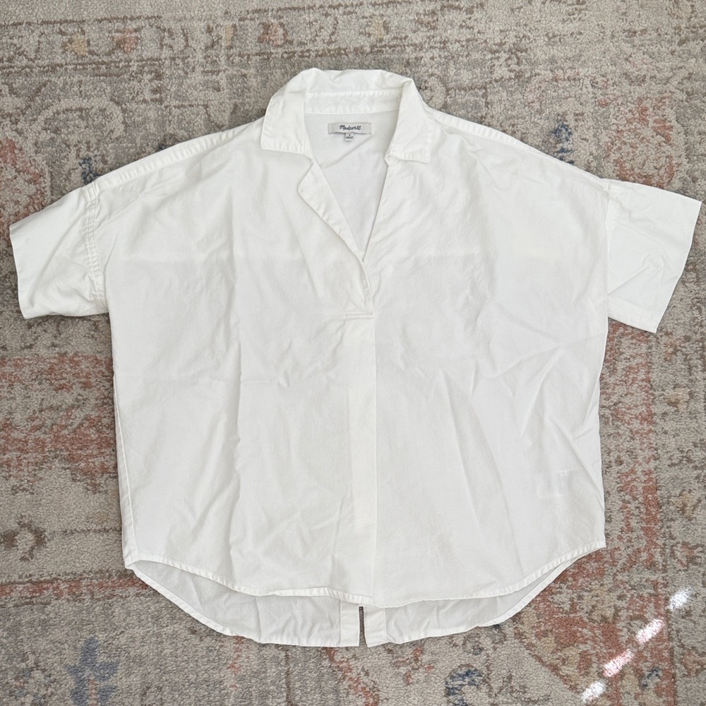 Madewell Ivory Short Sleeve Blouse